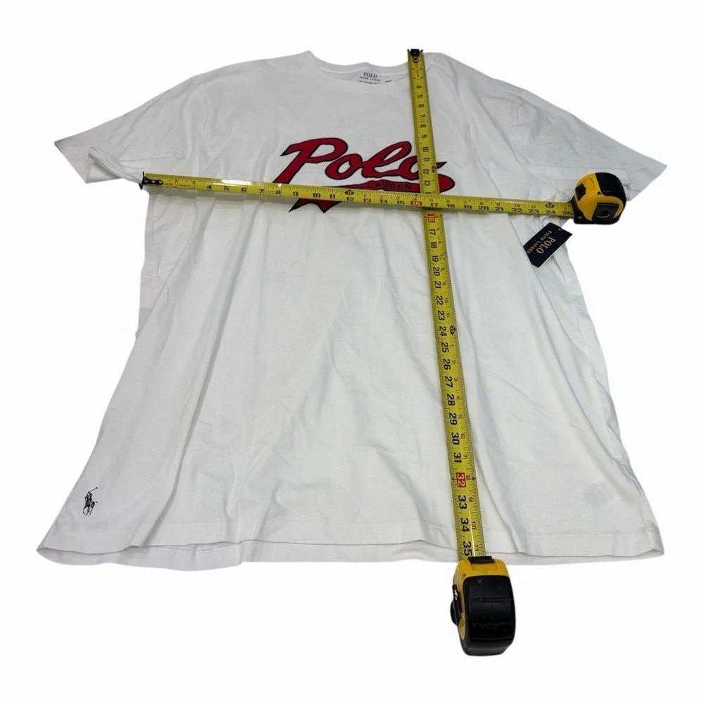 Polo Ralph Lauren White Script Graphic Short Sleeve T-Shirt Men's 2XLT NWT